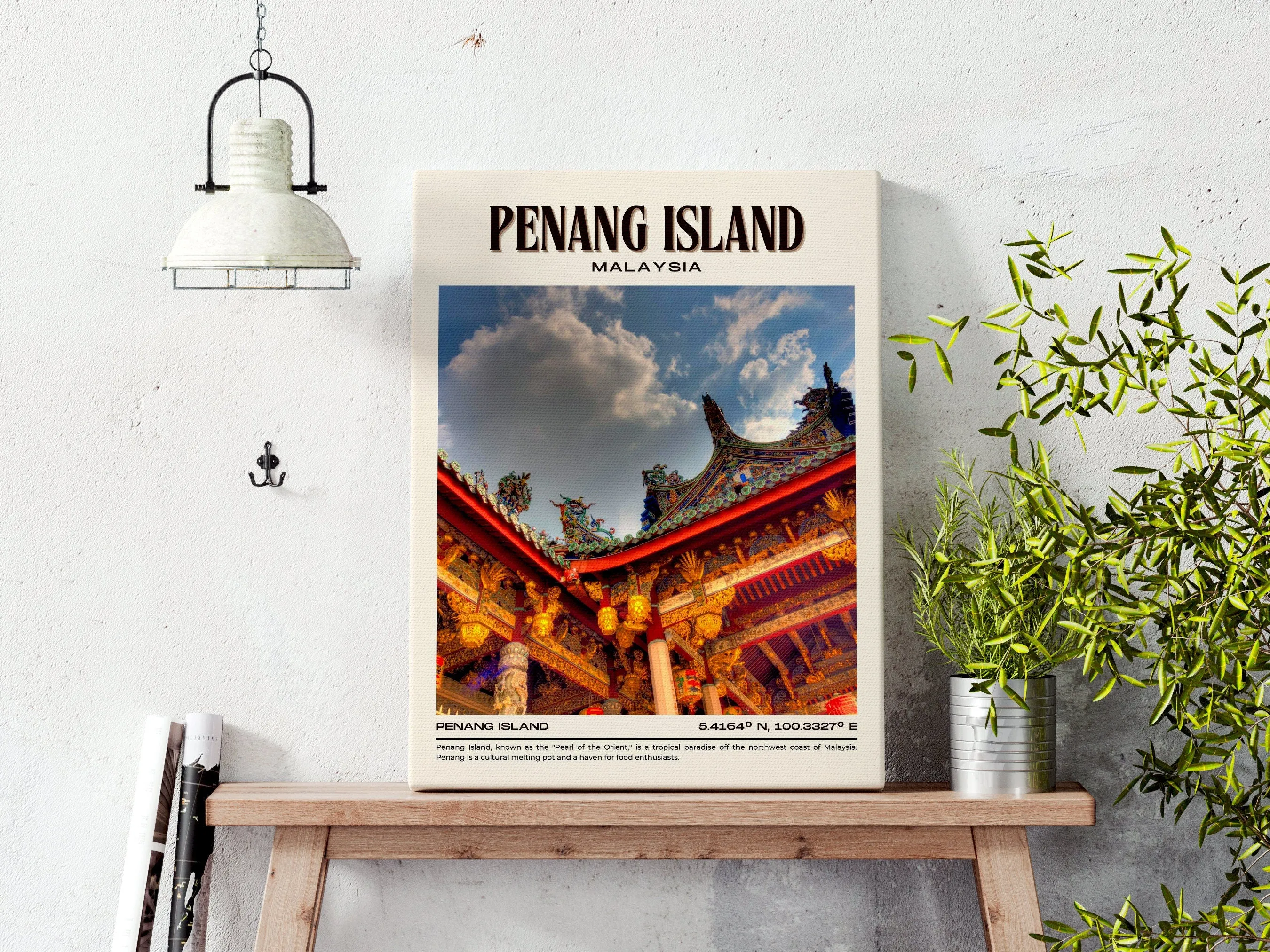 Penang Island Vintage Wall Art, Malaysia