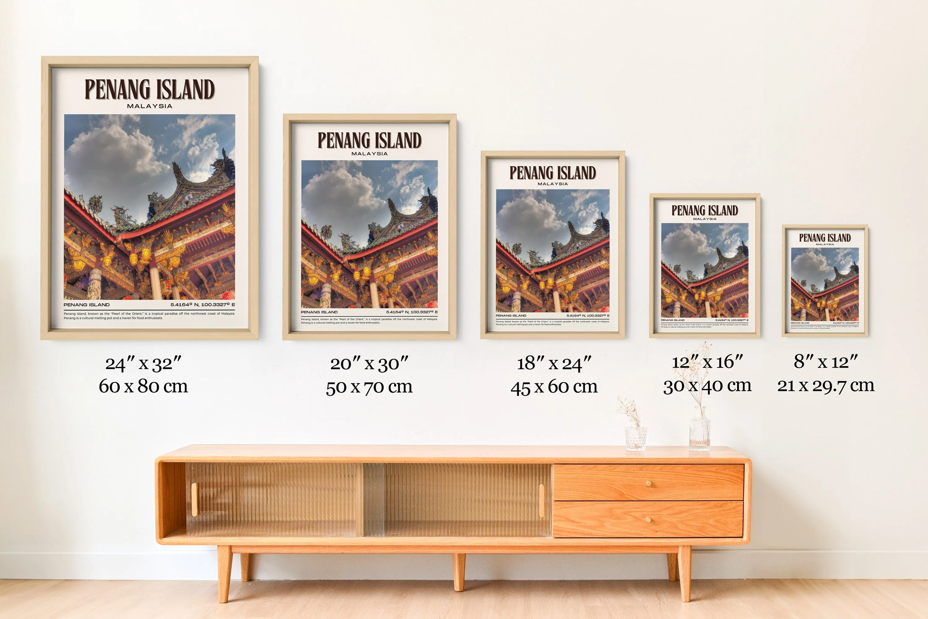 Penang Island Vintage Wall Art, Malaysia