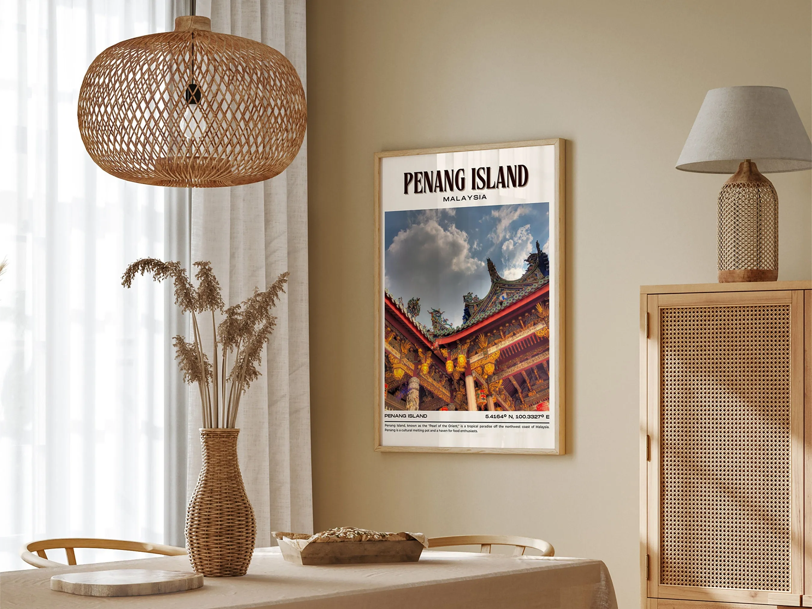 Penang Island Vintage Wall Art, Malaysia
