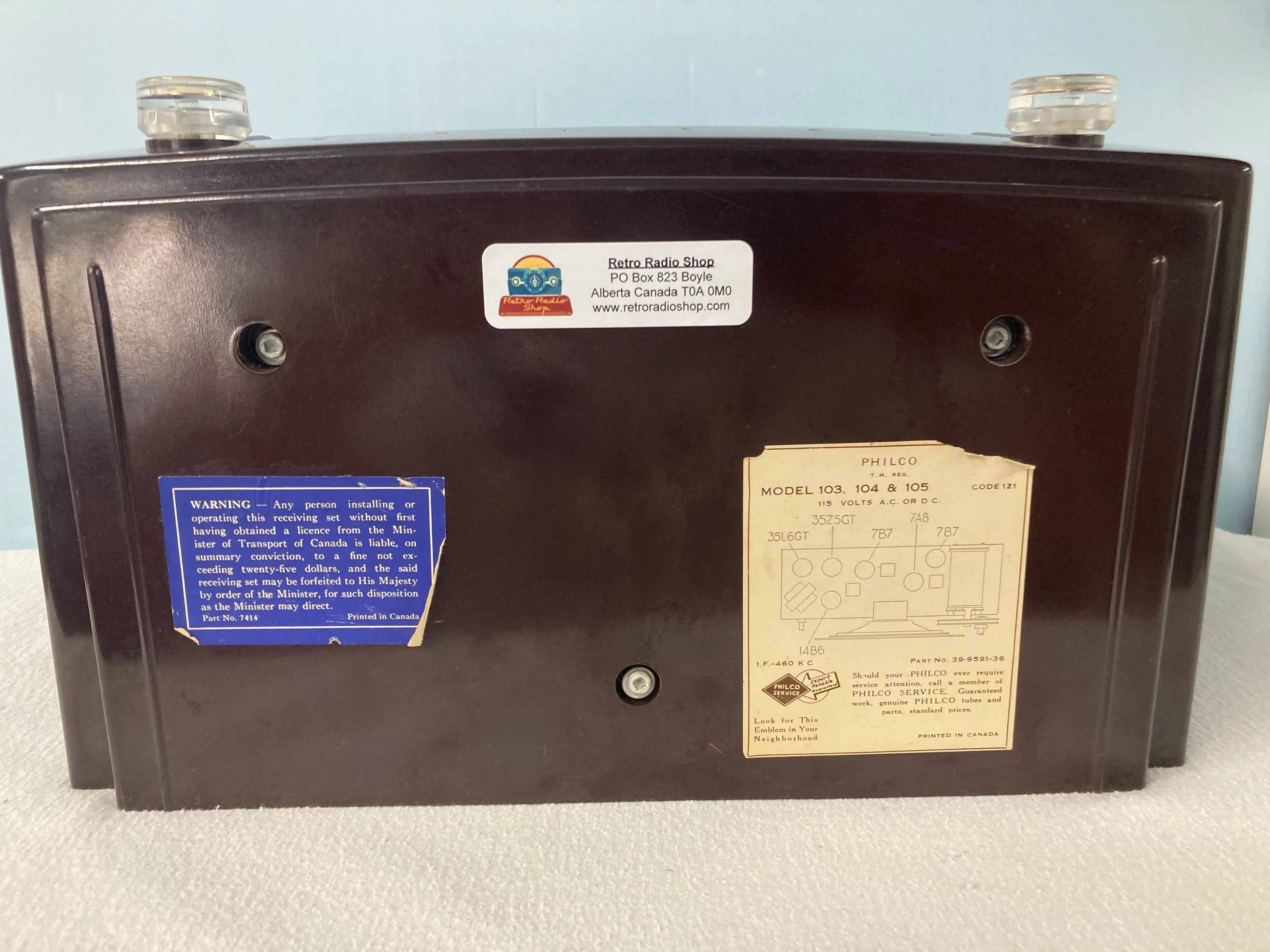 Philco 104 “Sunburst” dial Tube Radio With Bluetooth & FM Options