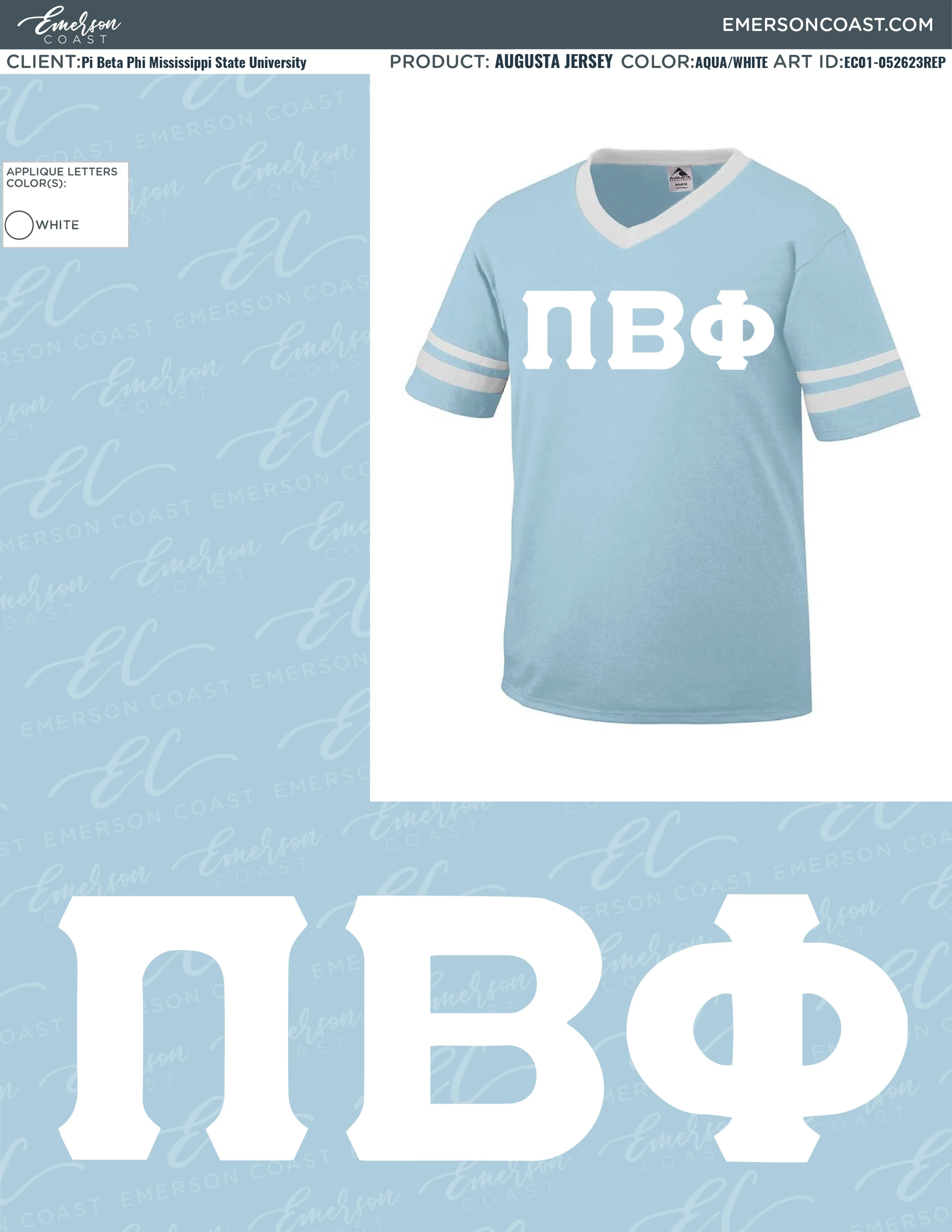 Pi Beta Phi Recruitment and Bid Day Greek Letter Jersey