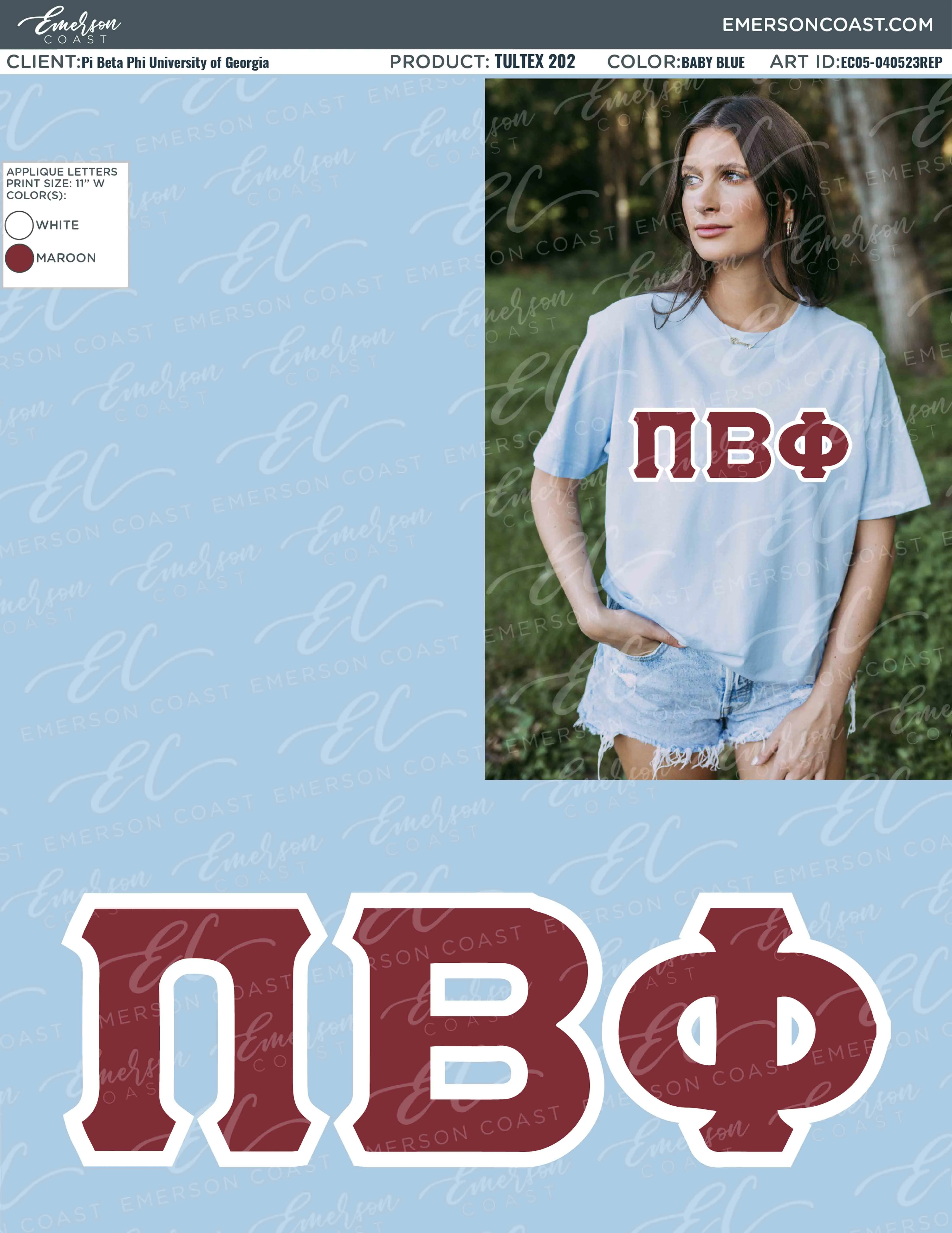 Pi Beta Phi Recruitment and Bid Day Greek Letter Jersey