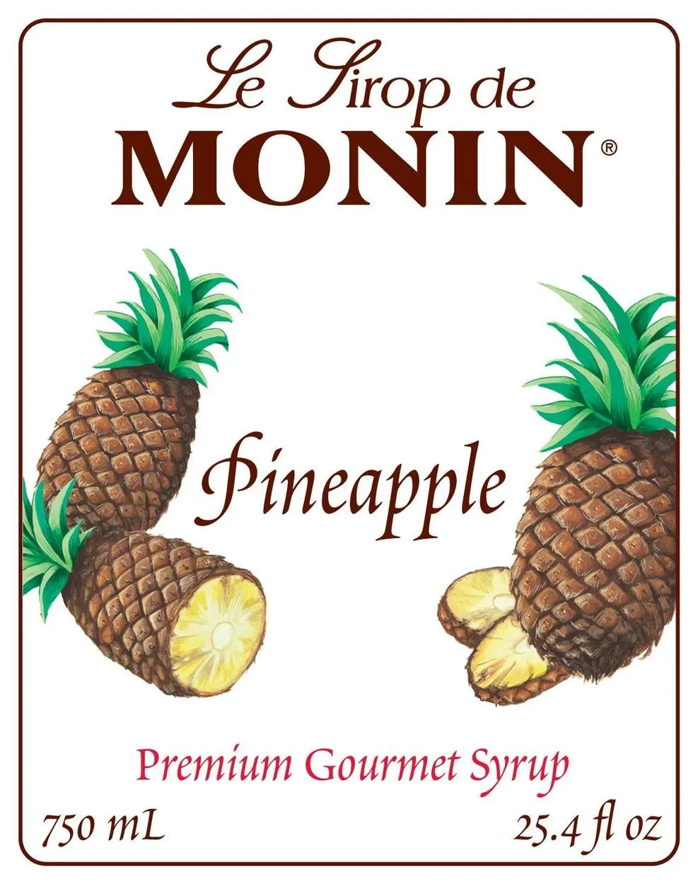 Pineapple - Monin - Premium Syrups and Flavourings - 4 x 1 L per case