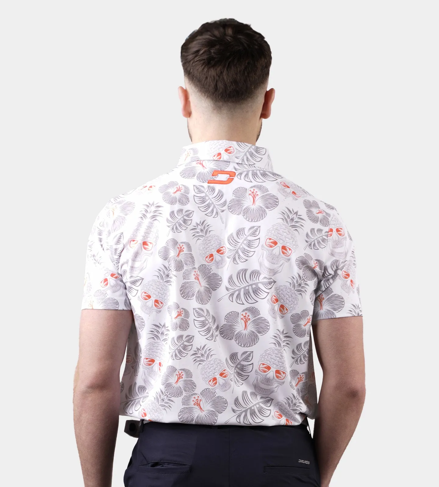 PINEAPPLE SKULLZ POLO - WHITE / ORANGE
