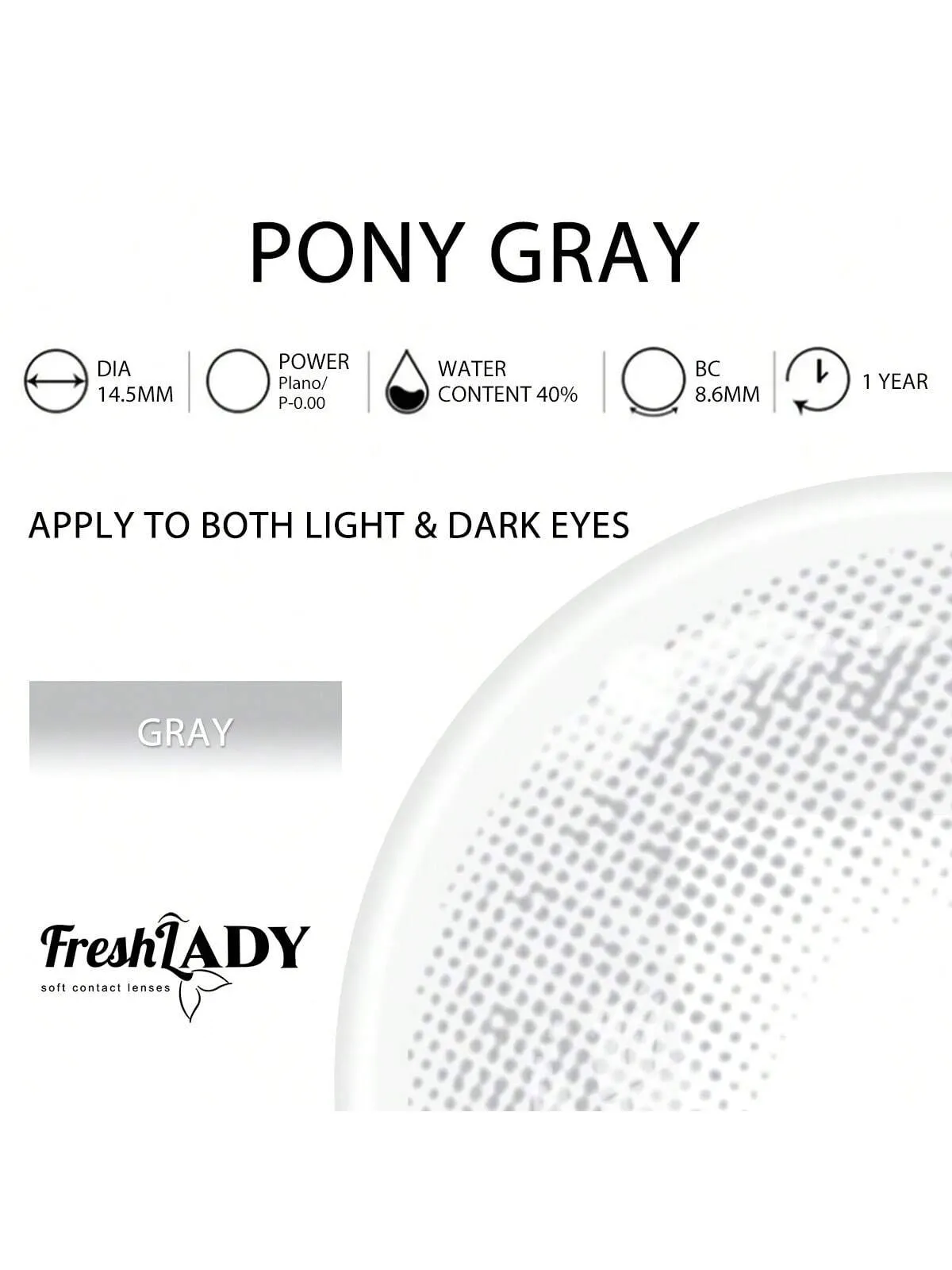 Pony Gray Colored Contact Lenses