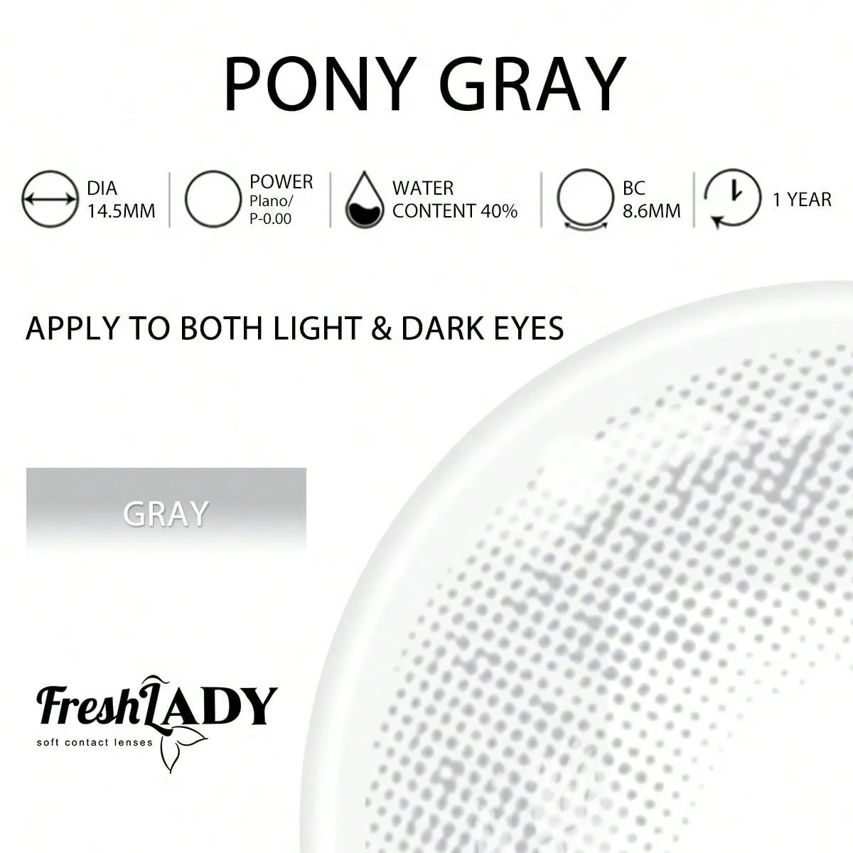 Pony Gray Colored Contact Lenses