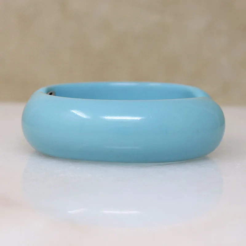 Powder Blue Clamper Bracelet with Rhinestones by Weiss