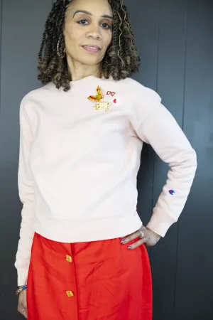 Pre-loved Powder Pink Champion Sweatshirt - Size S