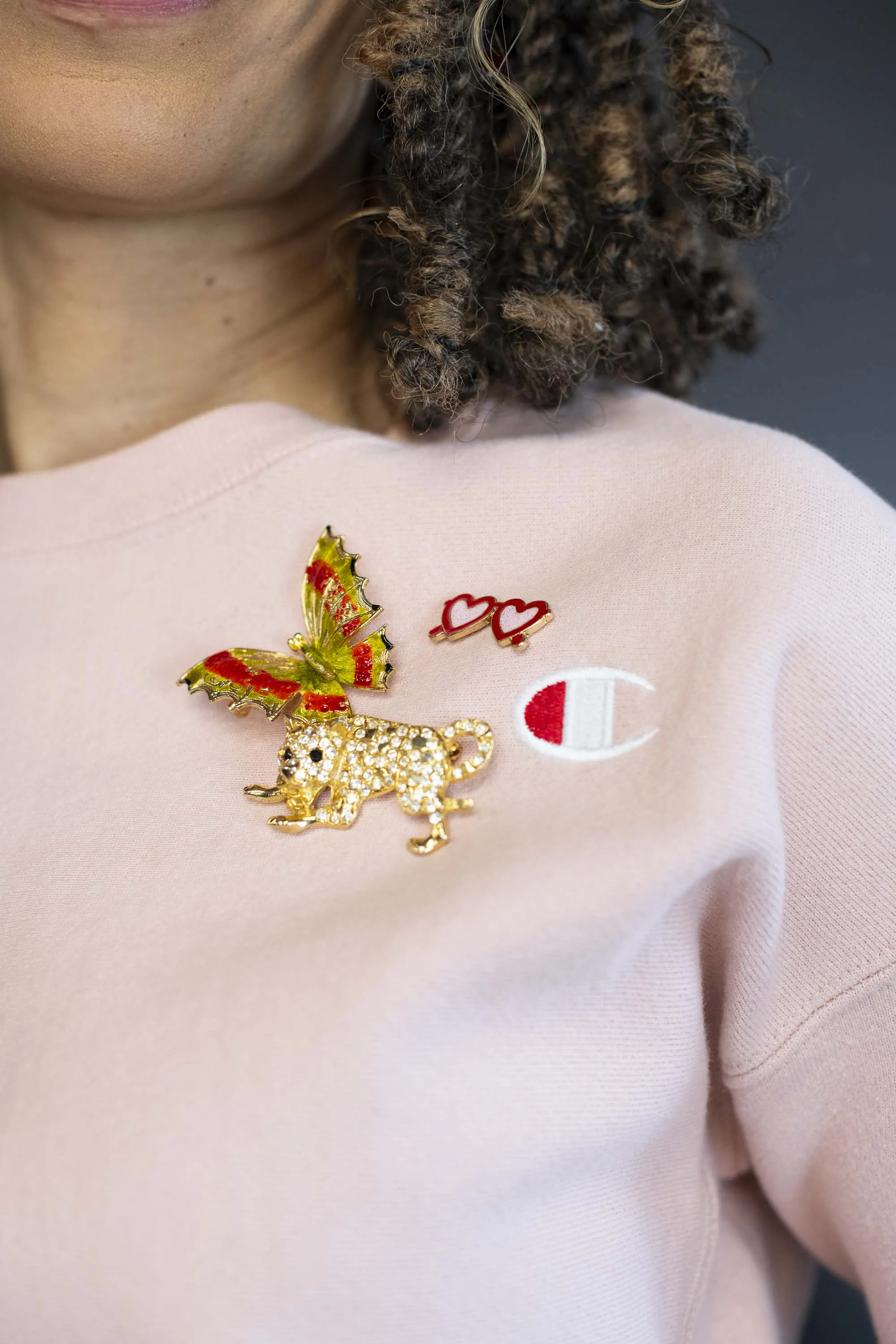 Pre-loved Powder Pink Champion Sweatshirt - Size S