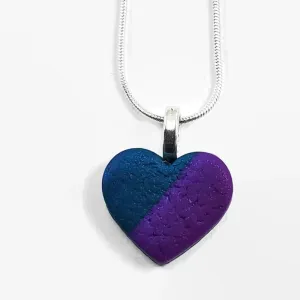 Purple / Teal Heart Pendant - Hope