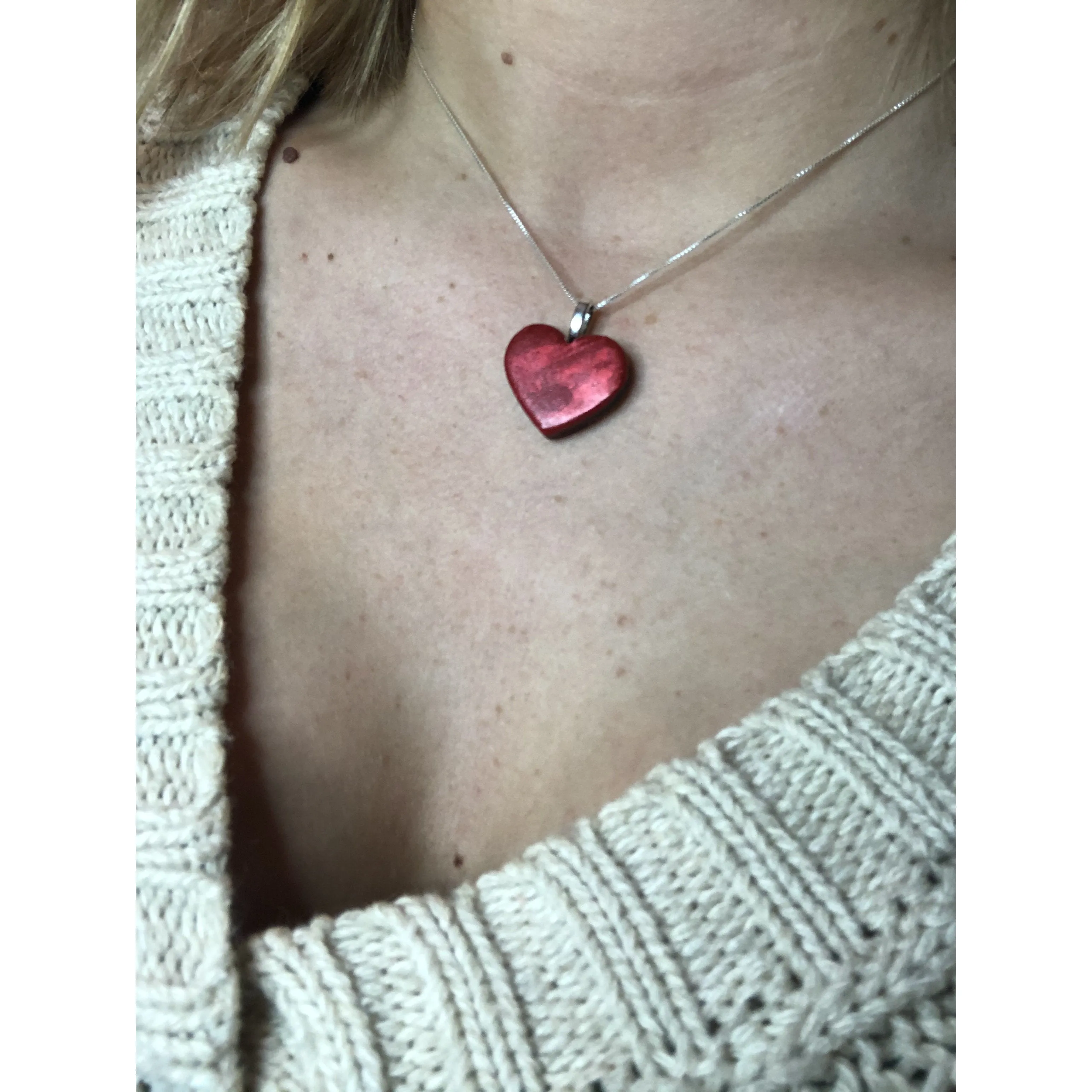 Purple / Teal Heart Pendant - Hope