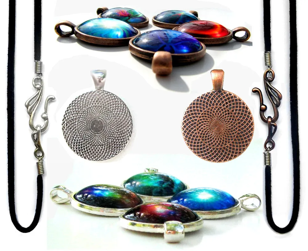 Purple Third Eye Necklace, Intuition Energy Jewelry, Fantasy Angel Art - "The Seer"