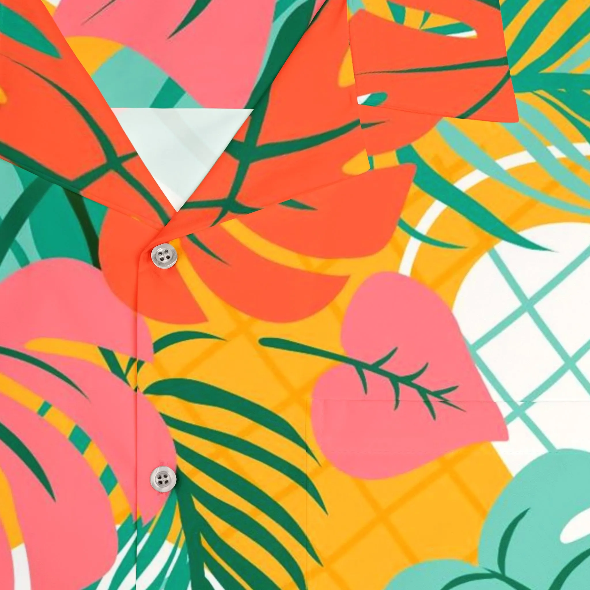 "Island Leaves Kaleidoscope" Hawaiian Shirt - Cotton