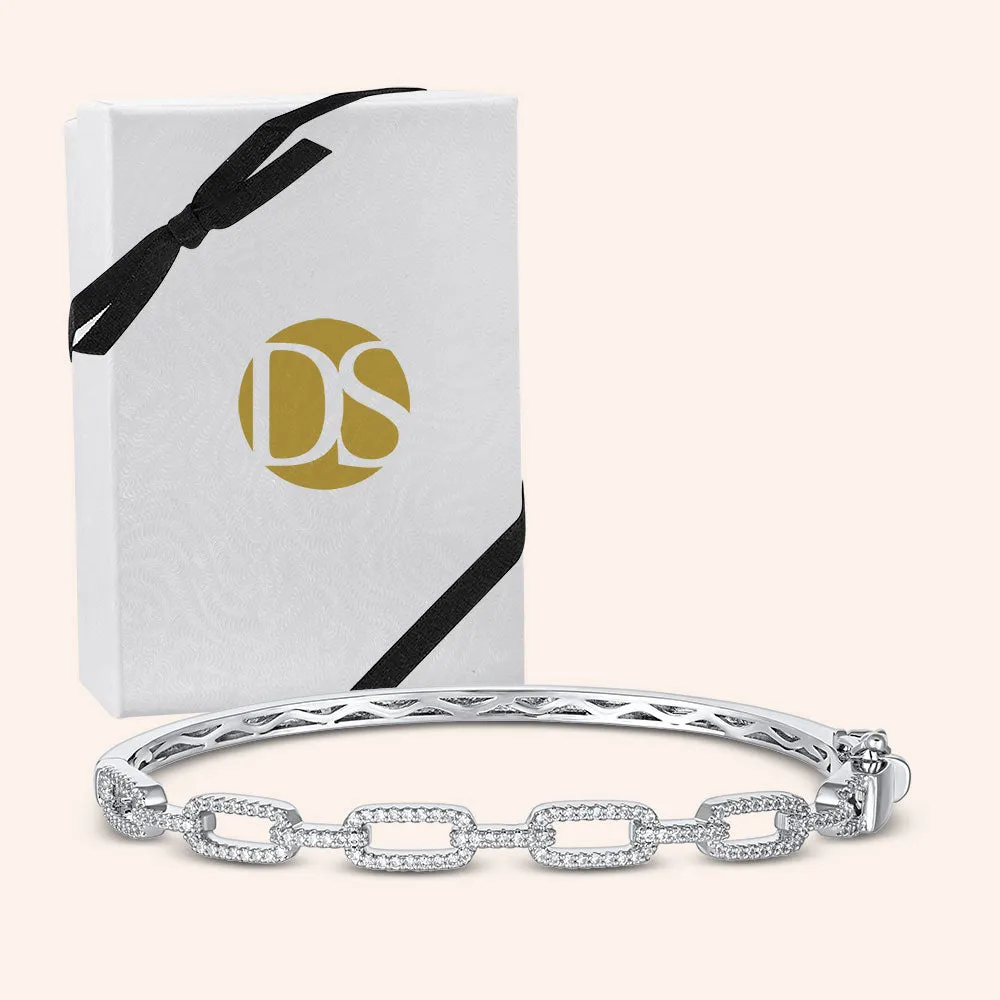"Lux Links" 2.9CTW Hinged Bangle Bracelet