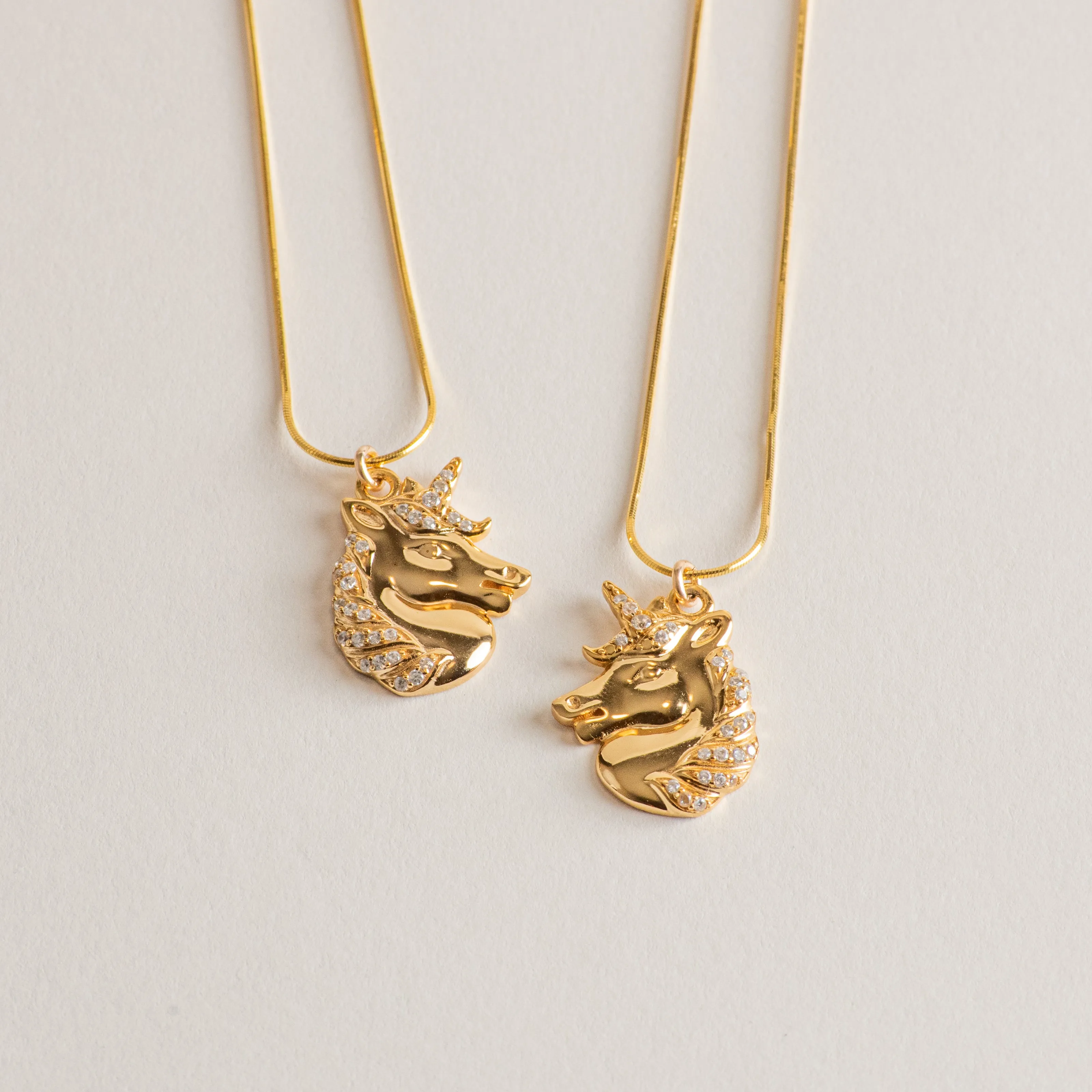 "Partners in Magic" Mystical Unicorn Necklace Pair, Best Friends, Mommy & Me