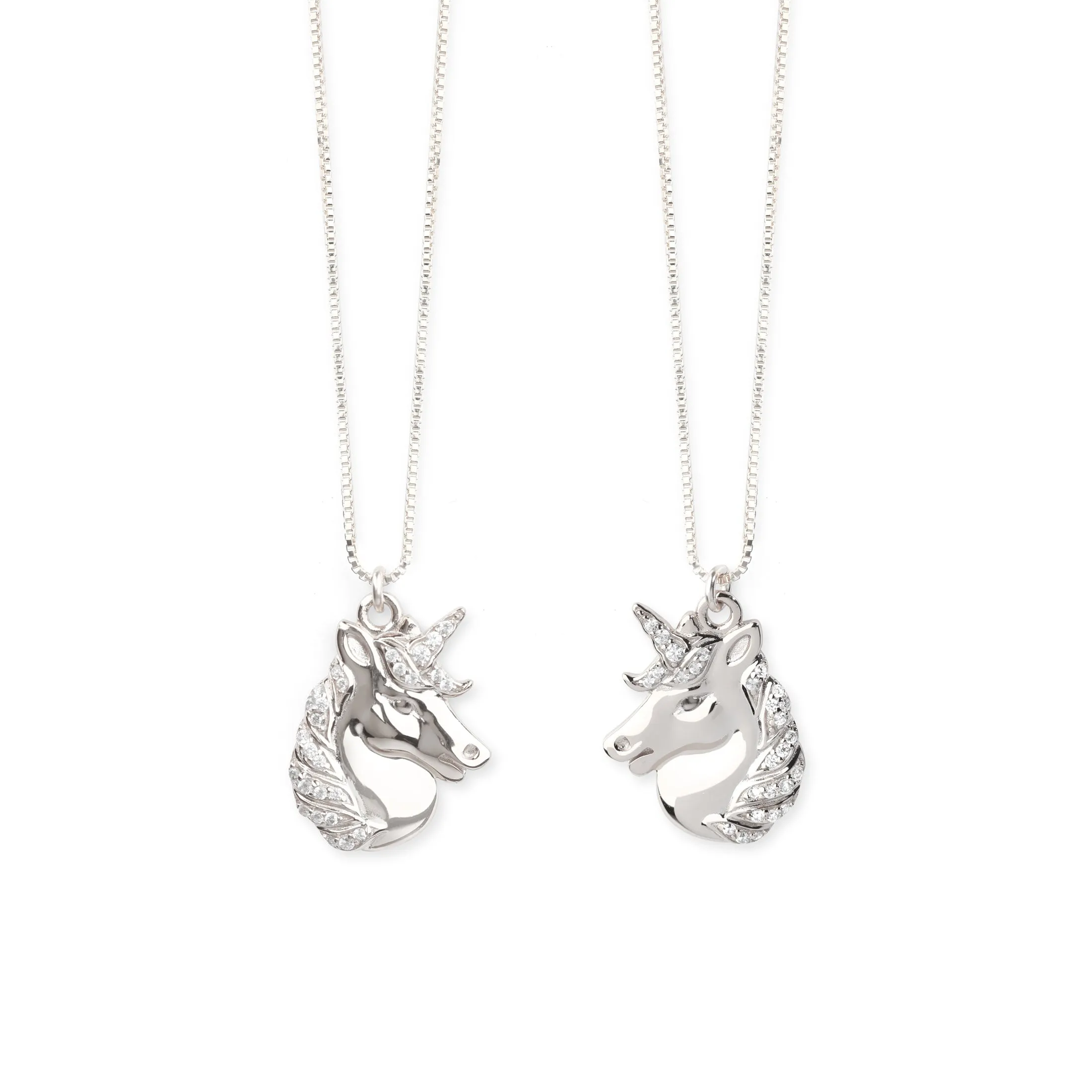 "Partners in Magic" Mystical Unicorn Necklace Pair, Best Friends, Mommy & Me