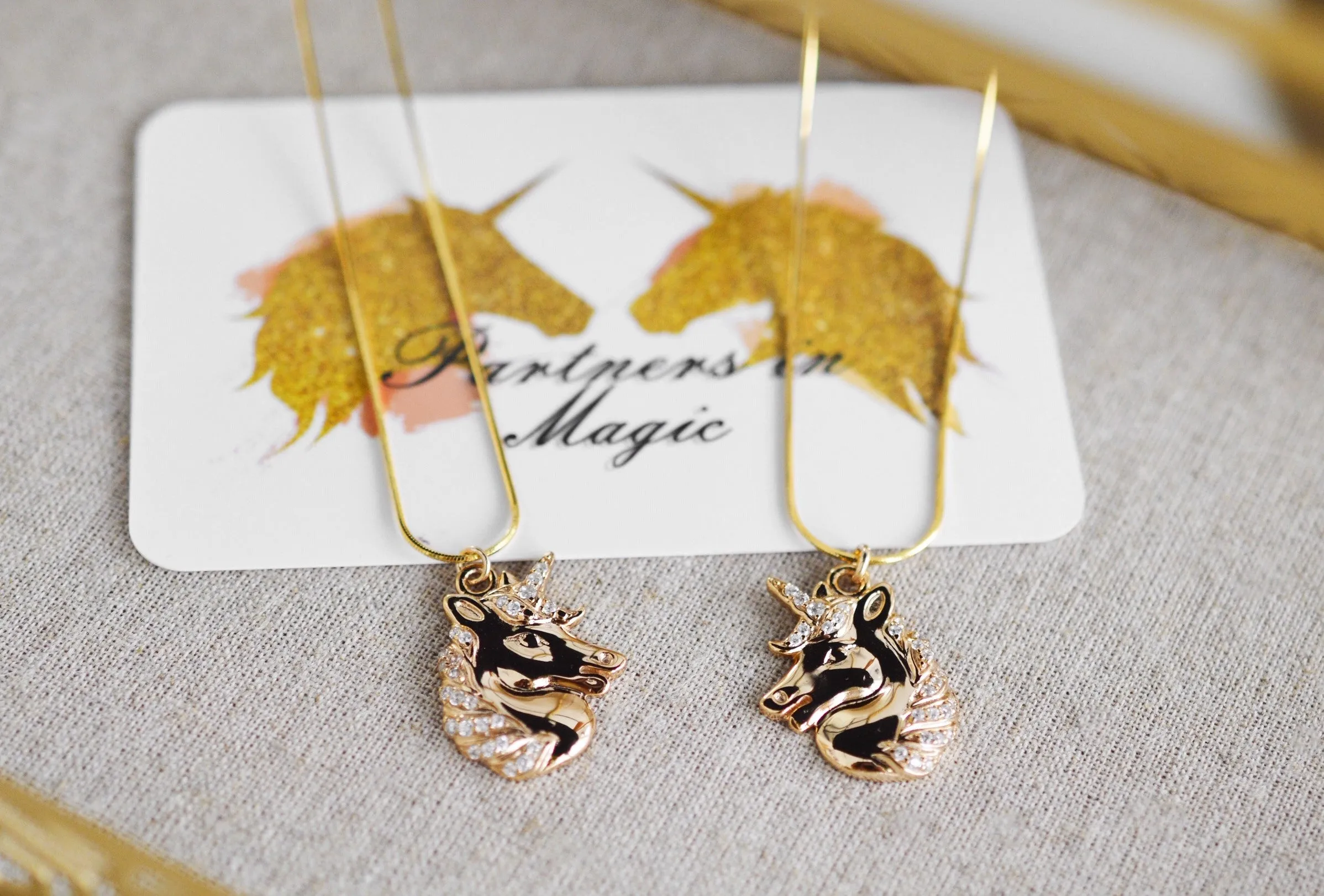"Partners in Magic" Mystical Unicorn Necklace Pair, Best Friends, Mommy & Me