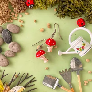 Red Mushroom Miniature Earrings