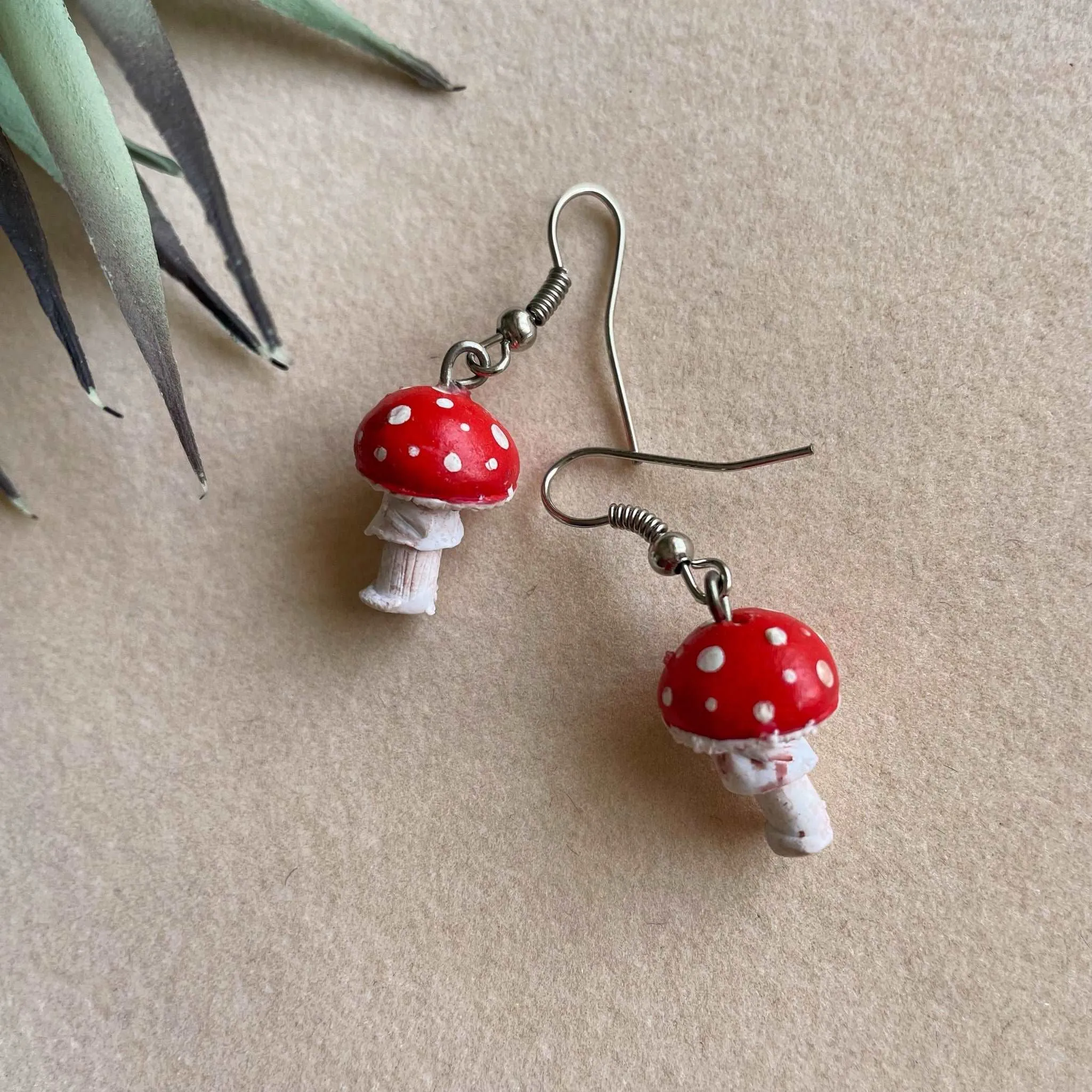 Red Mushroom Miniature Earrings