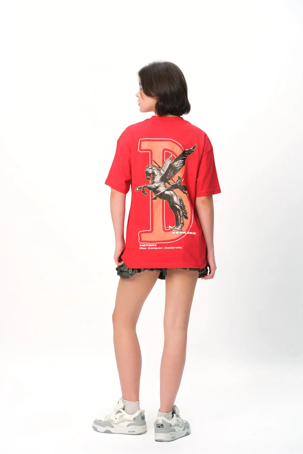 Red Rise To Power Premium Oversized T-Shirt