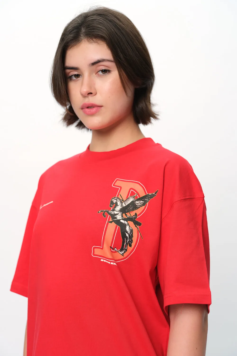 Red Rise To Power Premium Oversized T-Shirt