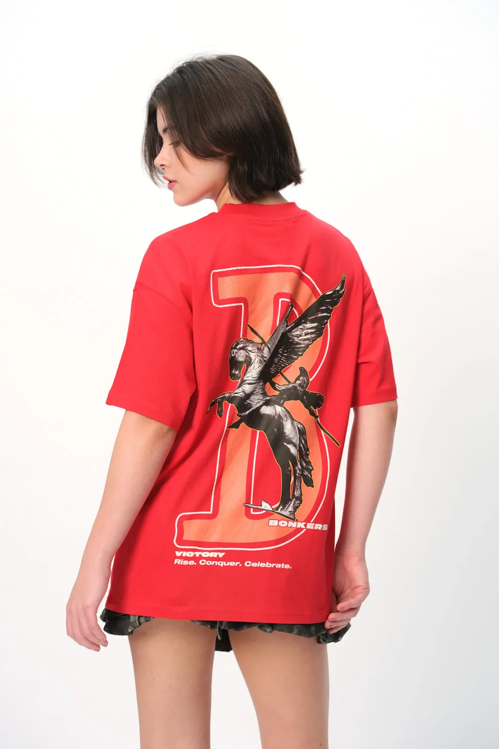 Red Rise To Power Premium Oversized T-Shirt