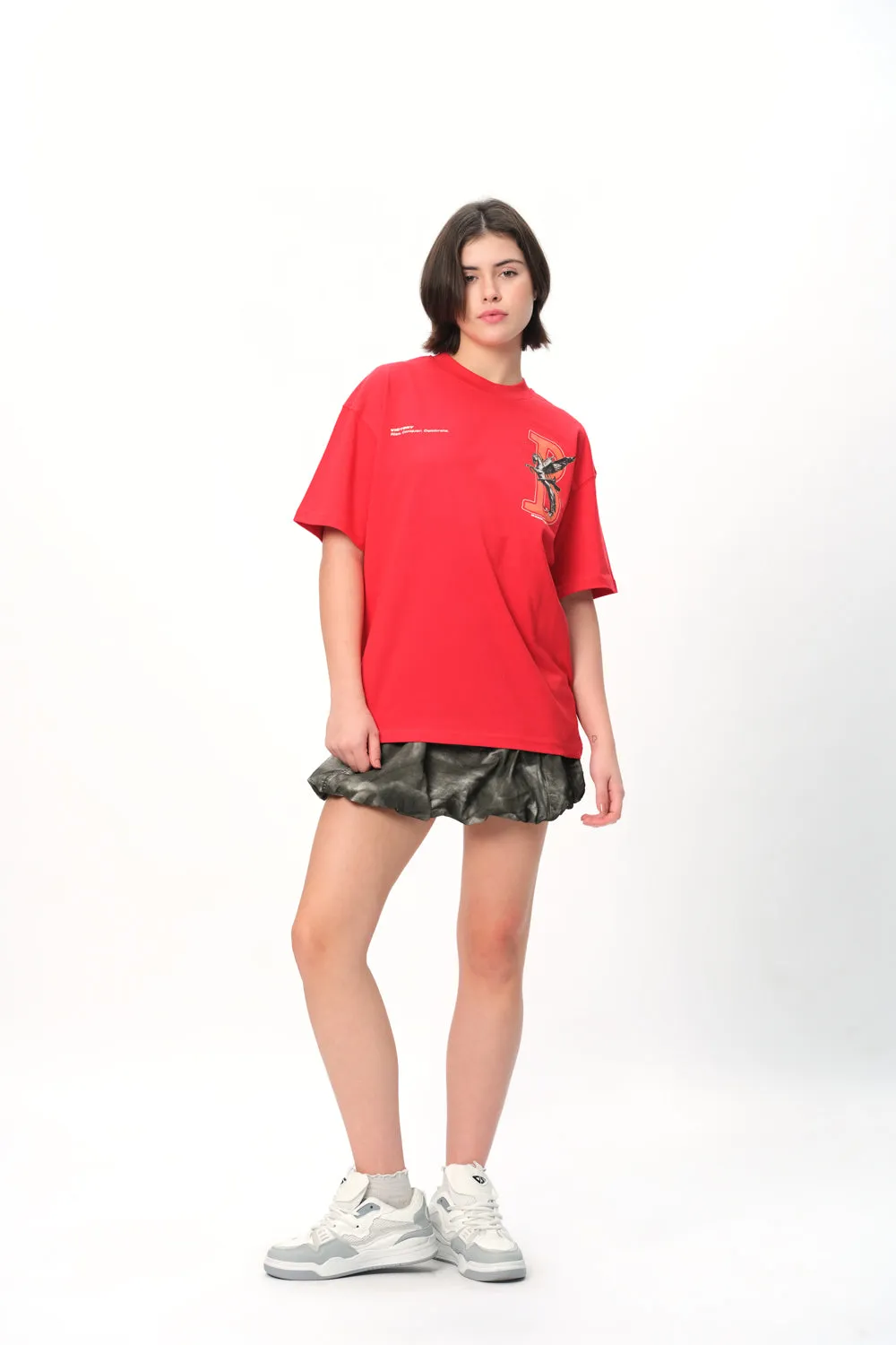 Red Rise To Power Premium Oversized T-Shirt