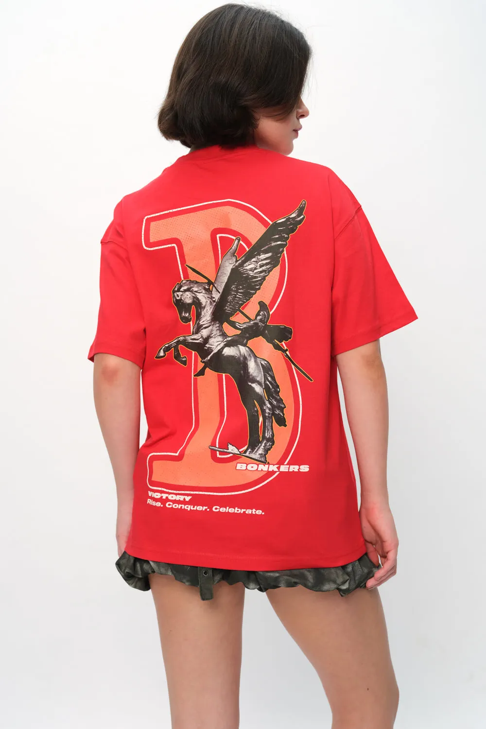 Red Rise To Power Premium Oversized T-Shirt