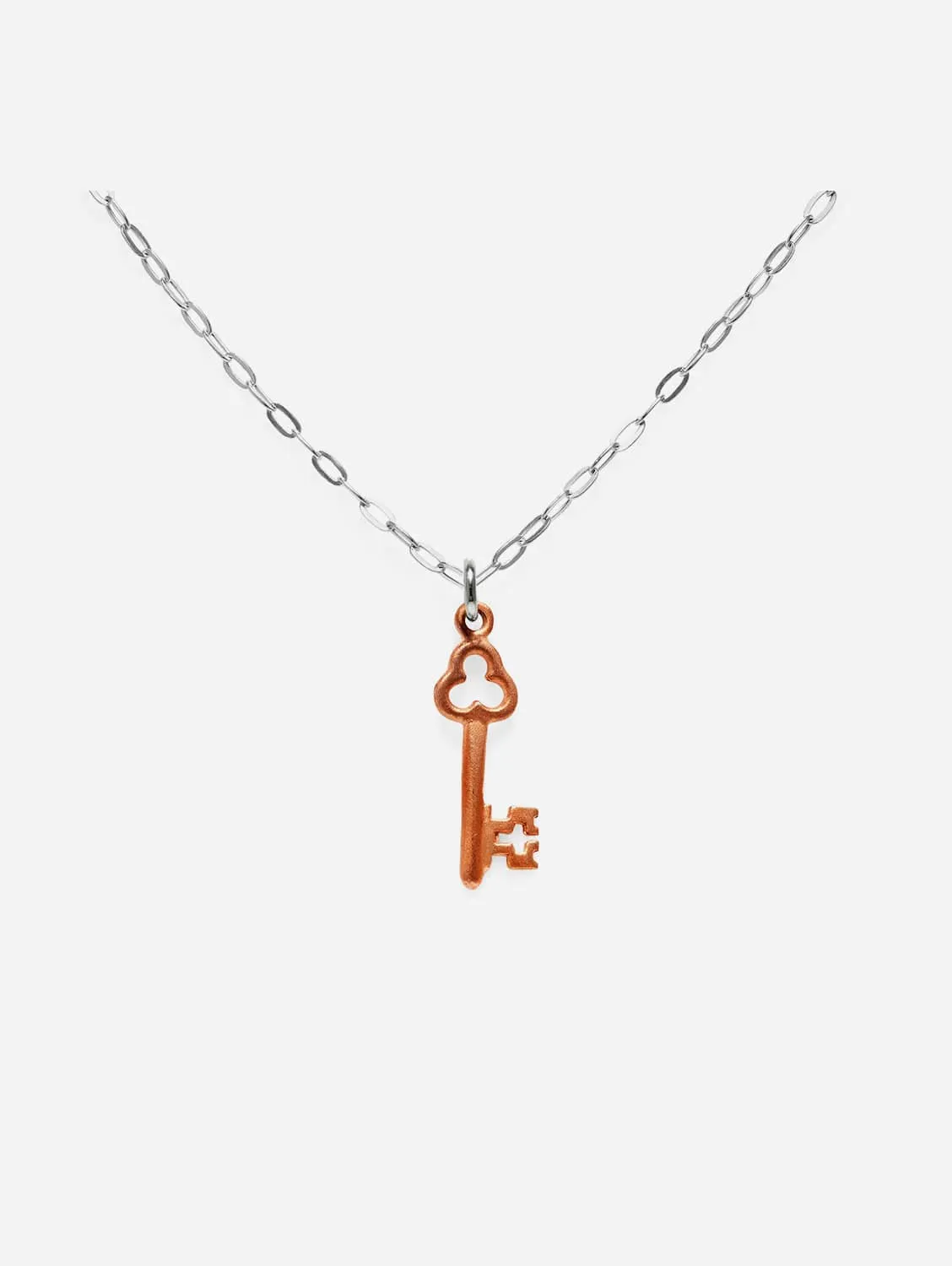 Rose Gold Key Pendant Necklace | 9ct