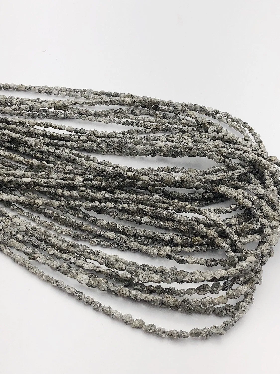 Rough Gray Diamond Gemstone Beads, Full Strand, 16"