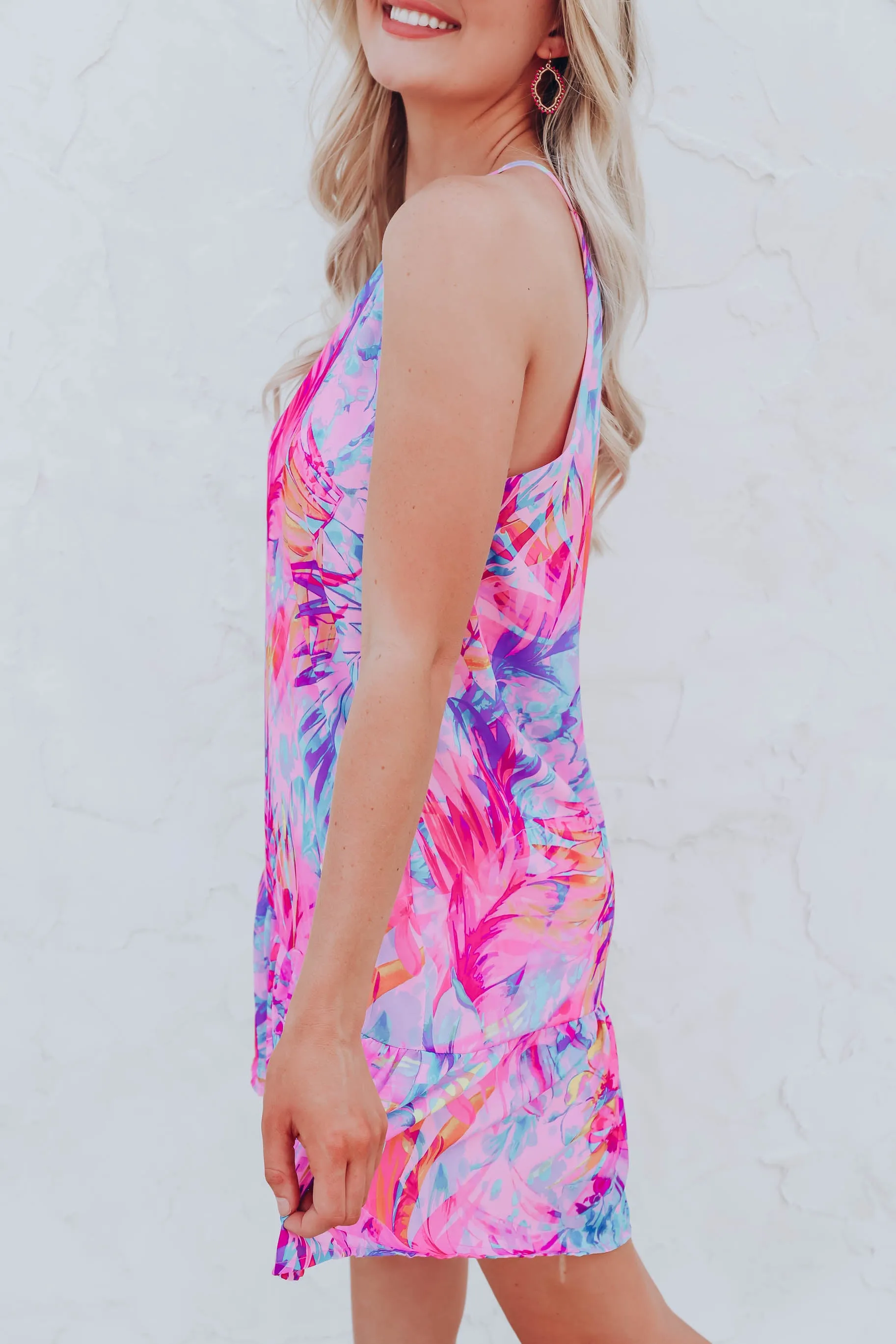 Sanibel Island Ruffled Dress - Pink