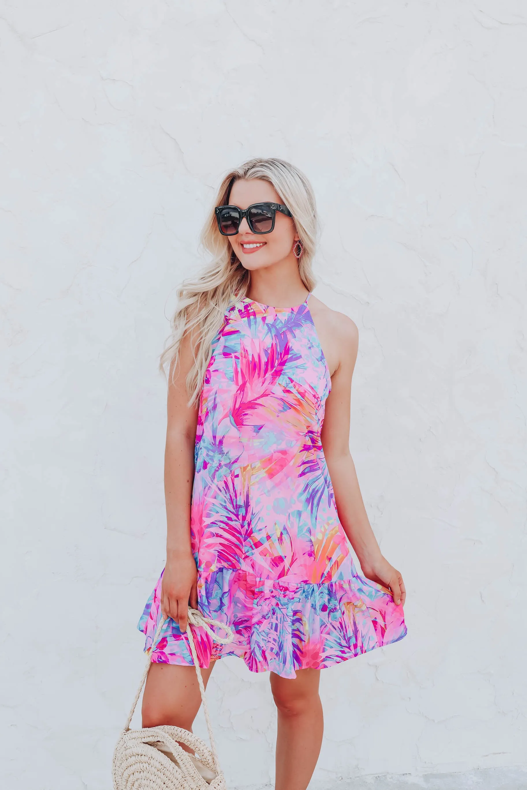 Sanibel Island Ruffled Dress - Pink