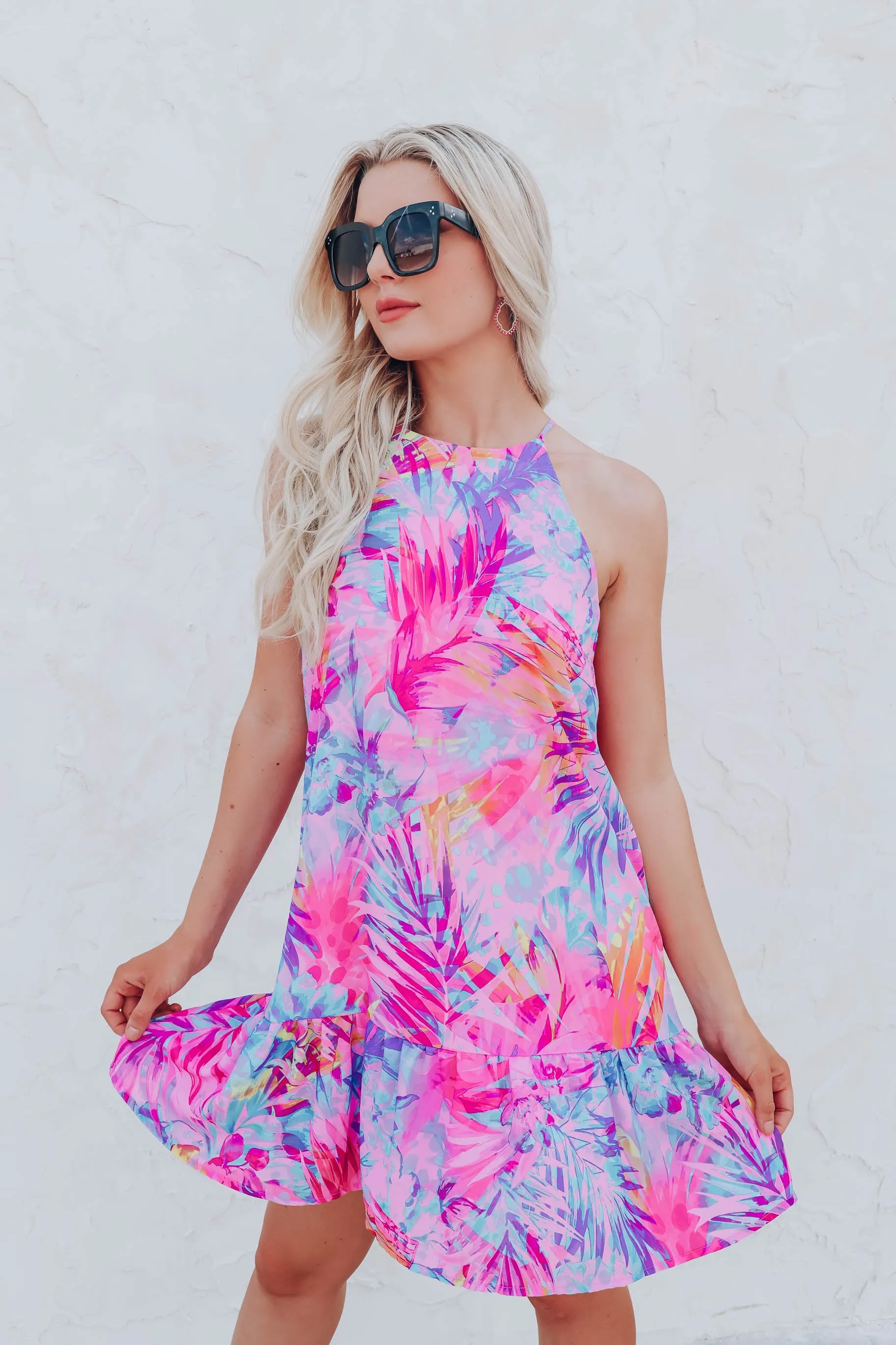 Sanibel Island Ruffled Dress - Pink
