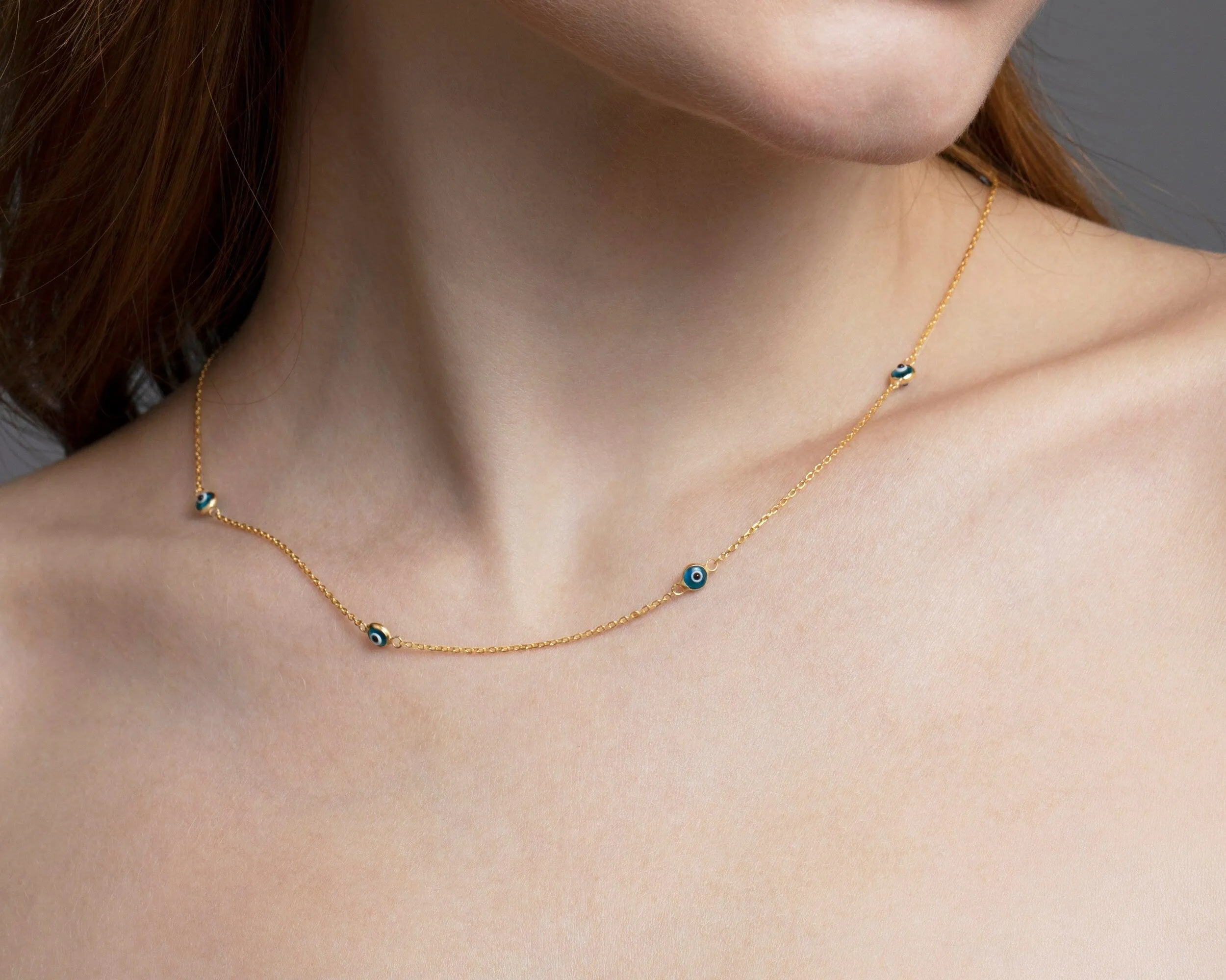Satellite Evil Eye Necklace Chain - 18K Gold Vermeil