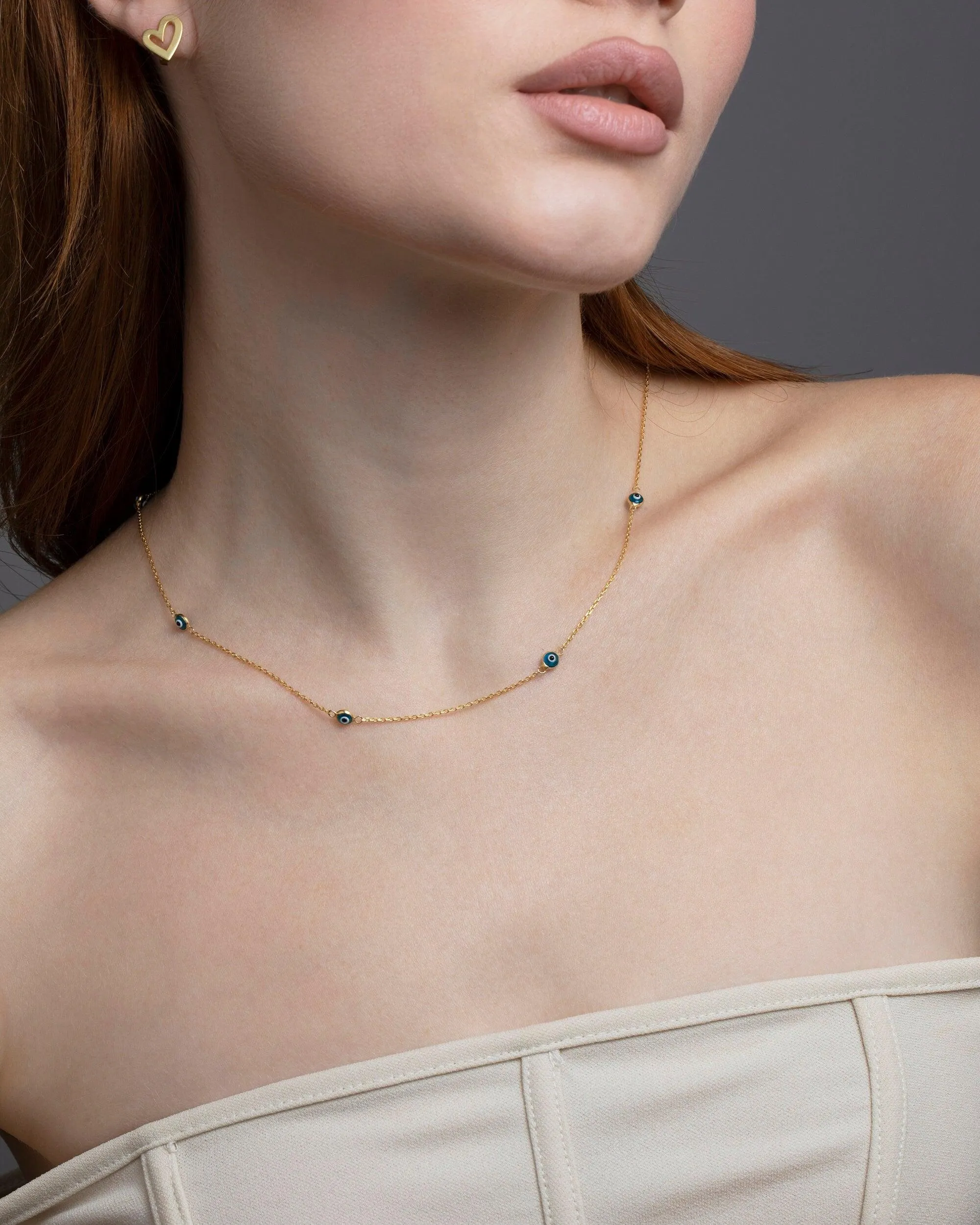 Satellite Evil Eye Necklace Chain - 18K Gold Vermeil