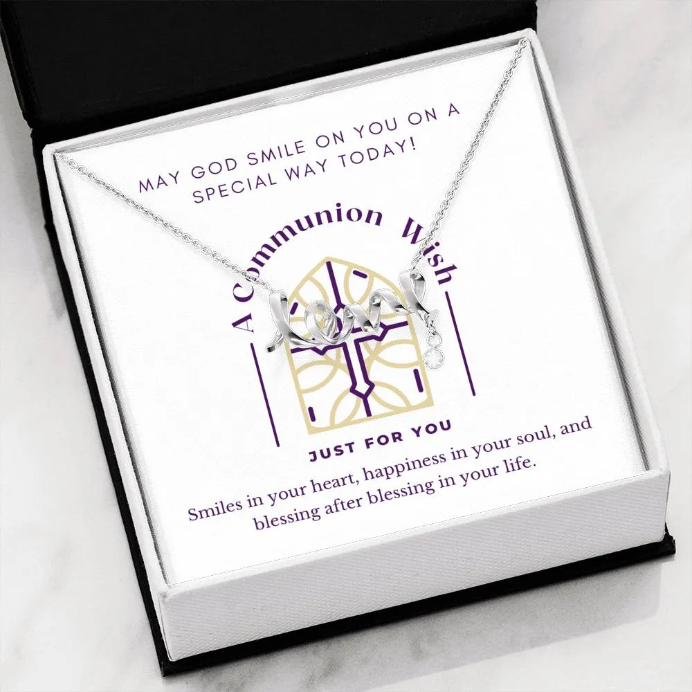 Scripted Love First Communion Necklace