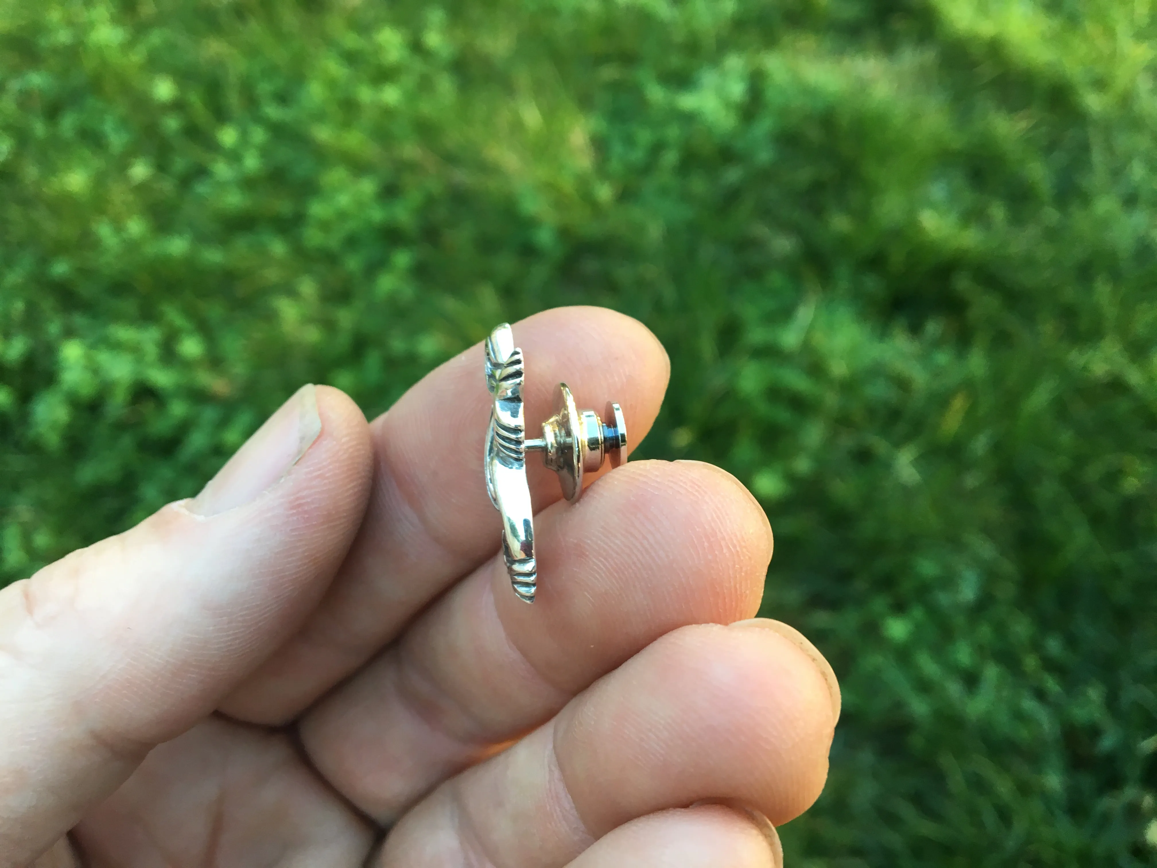 Sea Serpent Lapel Pin or Sea Serpent Brooch Sterling Silver