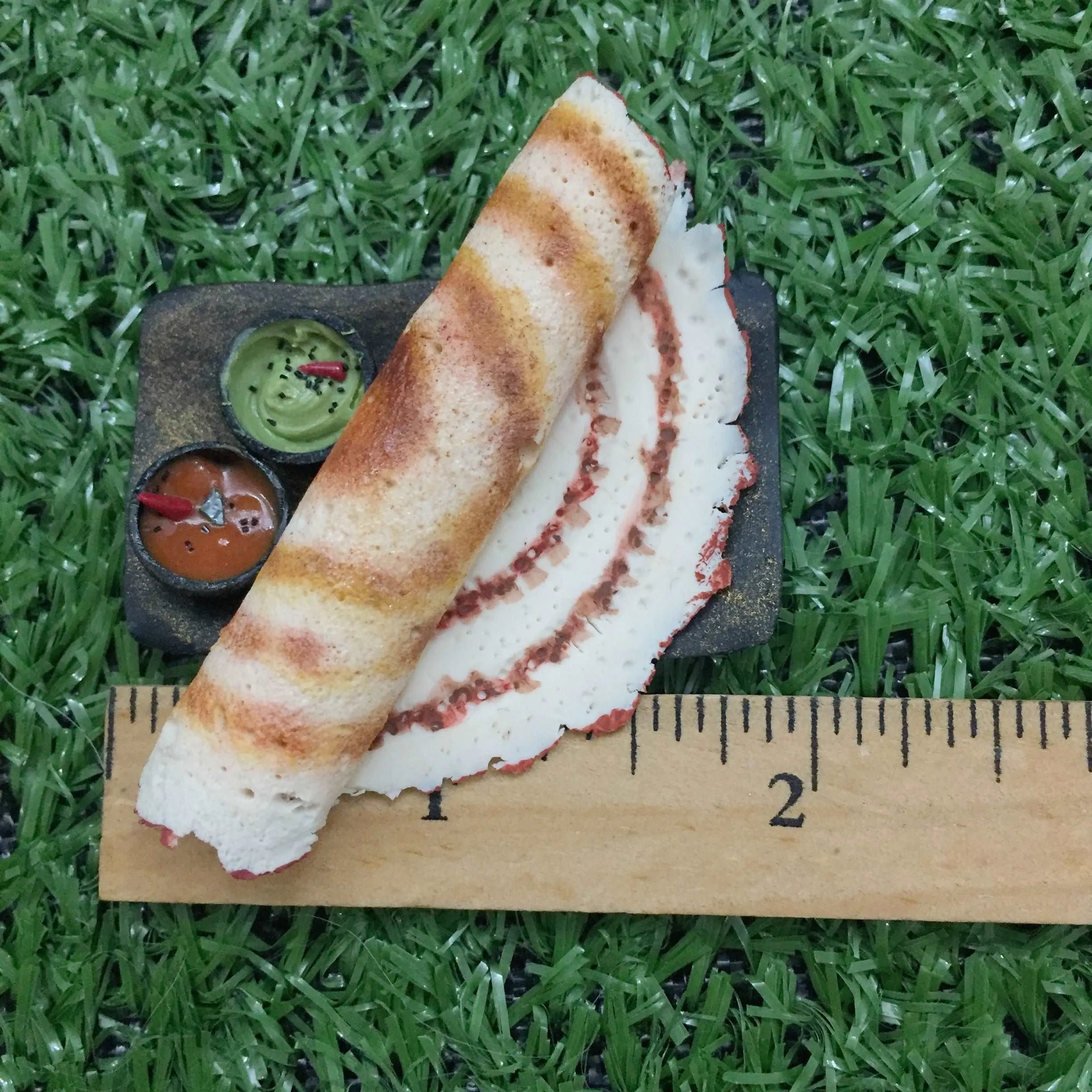 Semi Rolled Dosa South Indian Miniature  Food Fridge Magnet