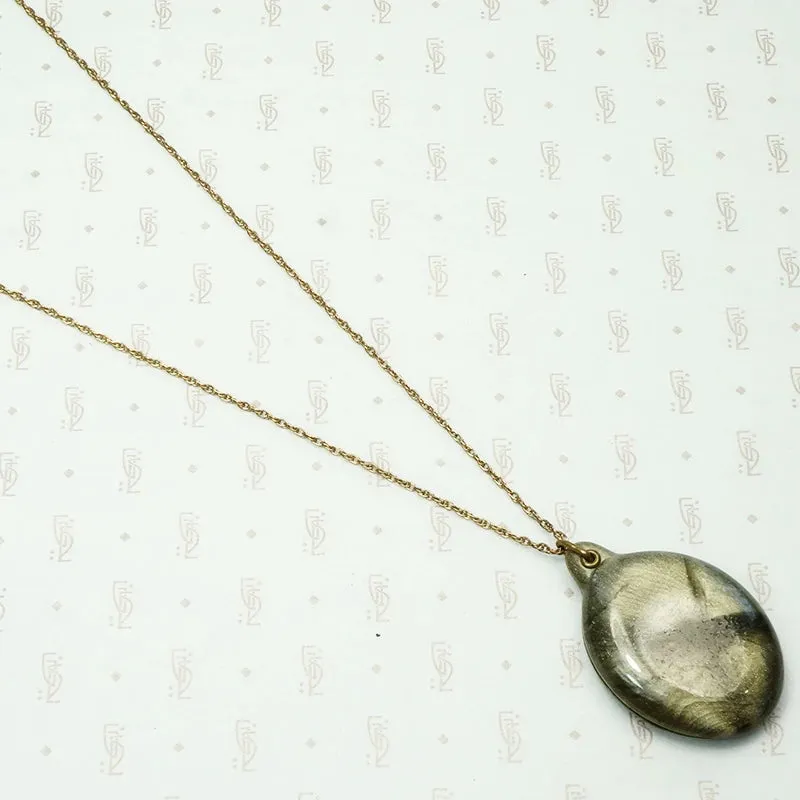 Shimmering Green Celluloid Sliding Locket