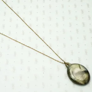 Shimmering Green Celluloid Sliding Locket