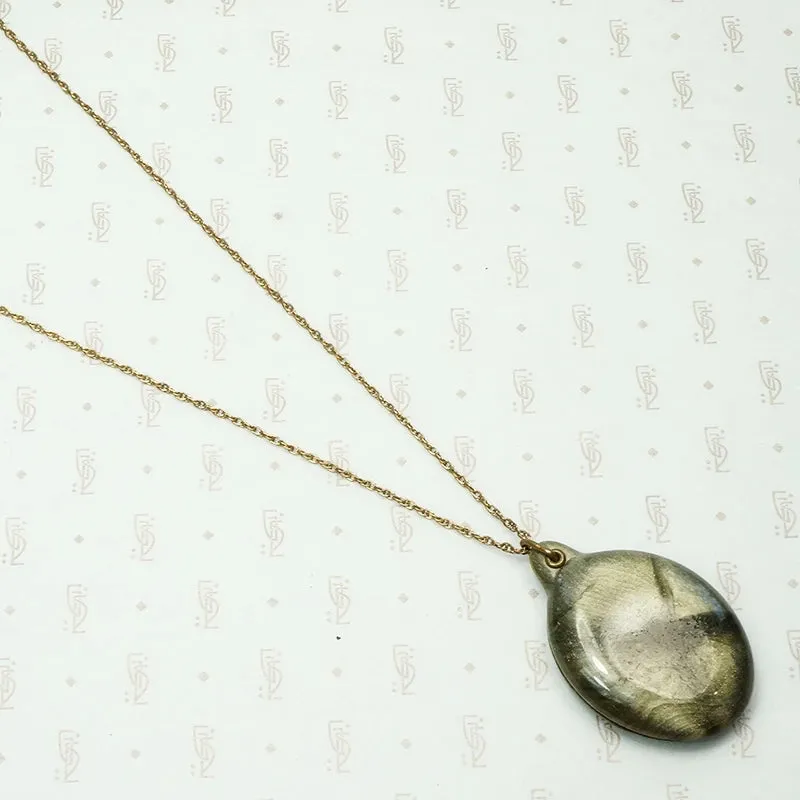 Shimmering Green Celluloid Sliding Locket