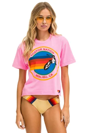 SIGNATURE MALIBU BOYFRIEND TEE - NEON PINK