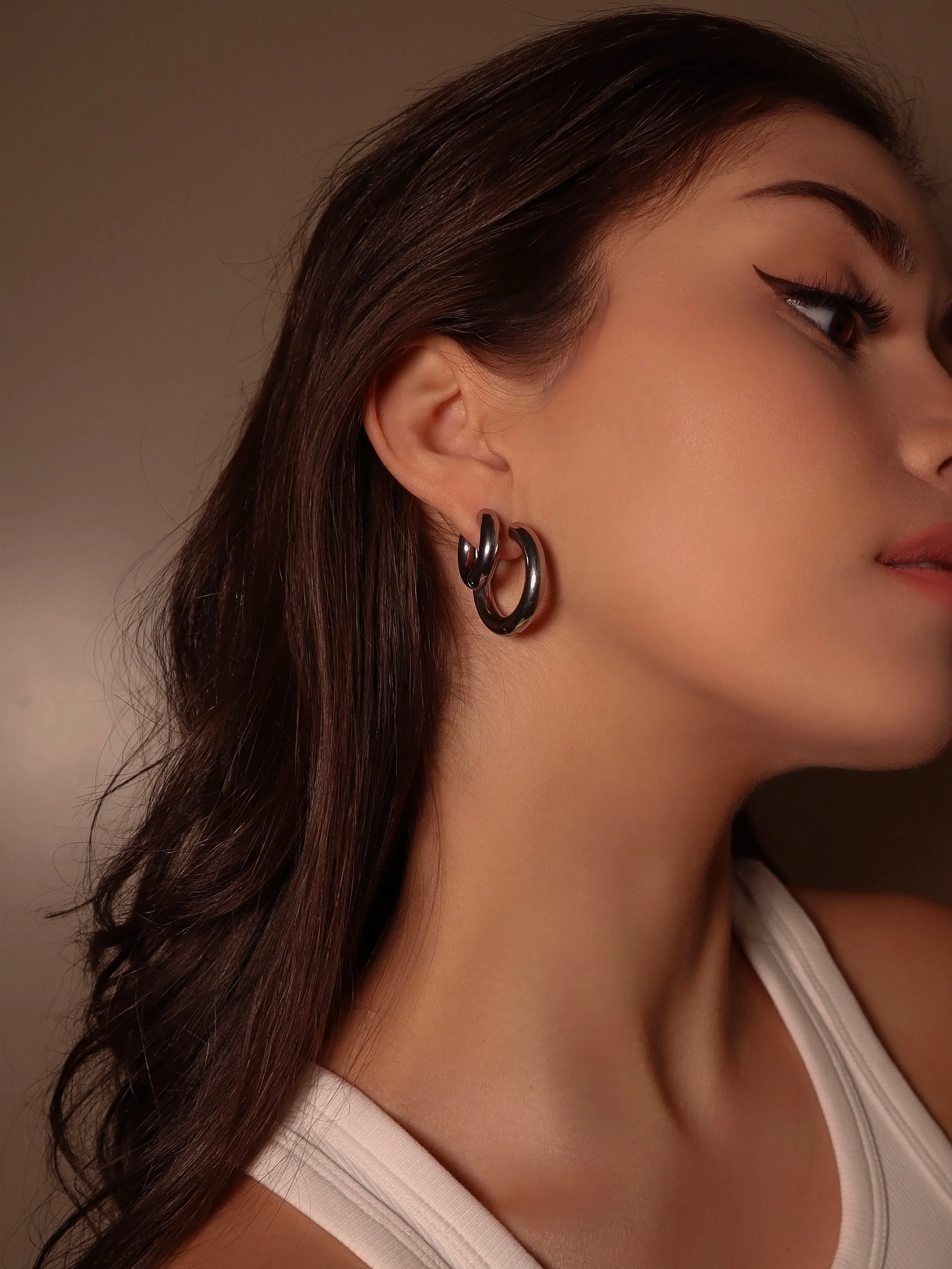 Silver Mini Chunky Hoops