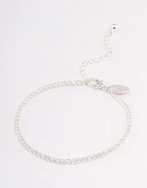 Silver Plated Small Round Tennis Bracelet
