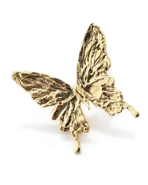 Single Butterfly Brooch in Thai Gold Brass