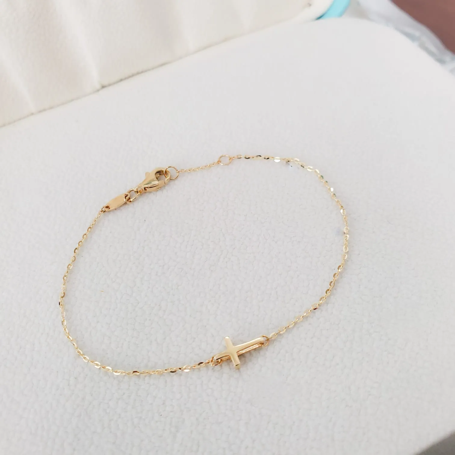 Single Miniature Cross Bracelet