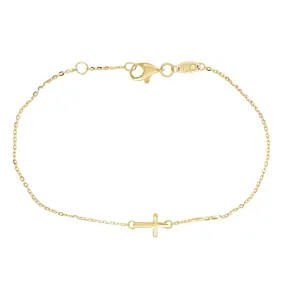 Single Miniature Cross Bracelet