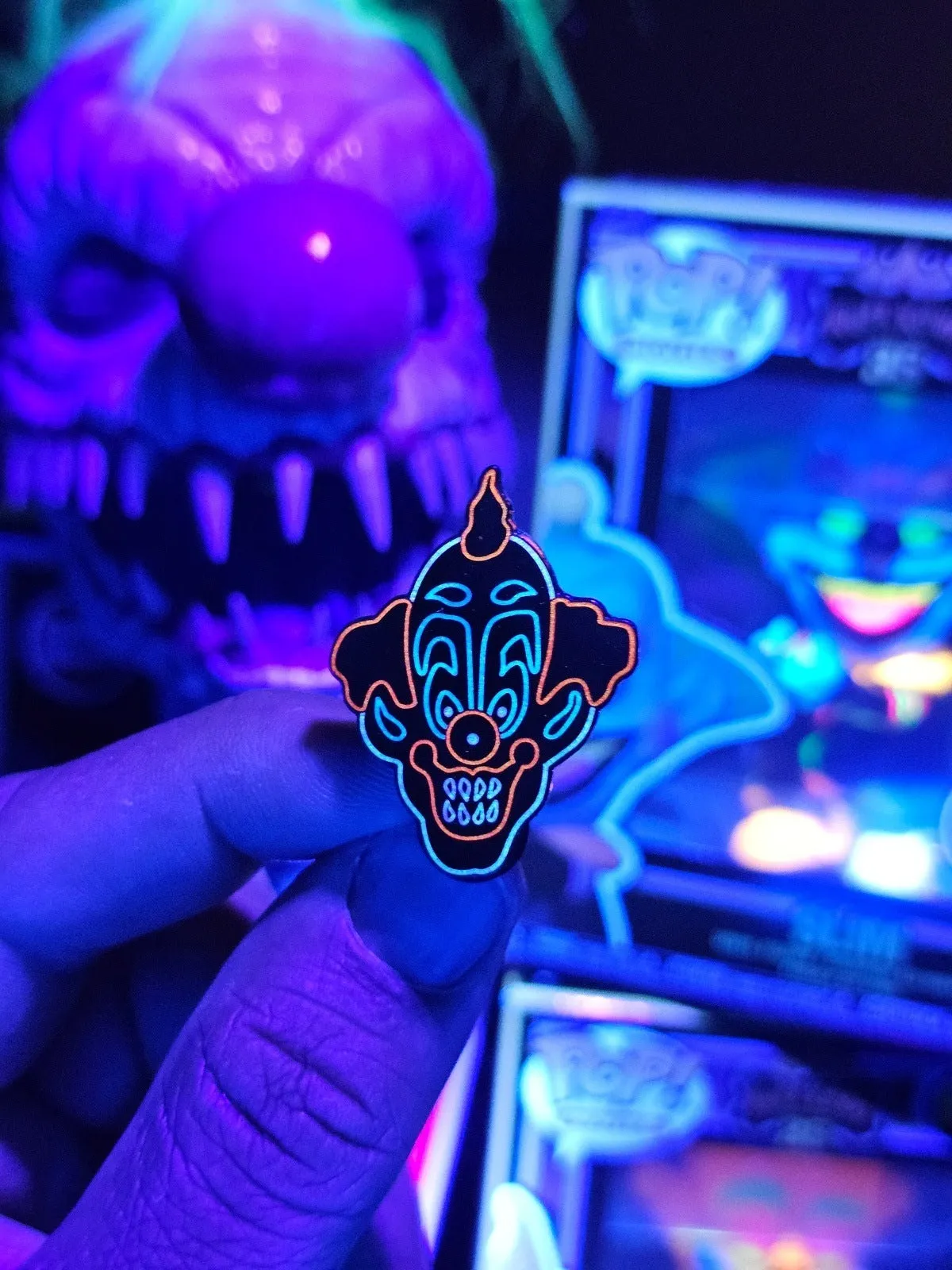 Slim neon enamel pin