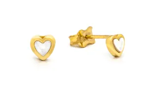 Small Mother of Pearl Heart Earrings
