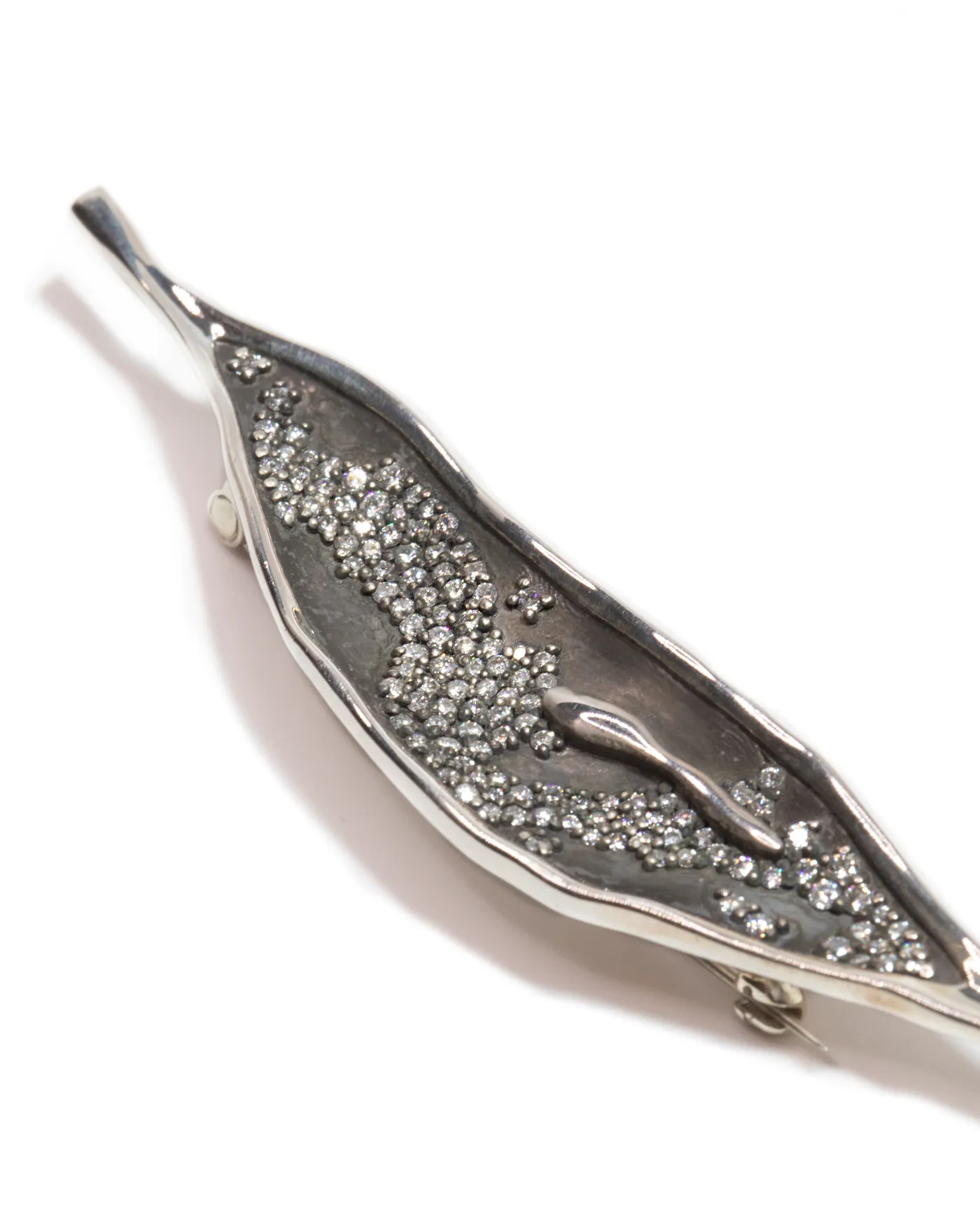 Small Sterling Silver Scar Brooch